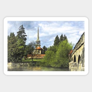 Church By The Thames At Wallingford Sticker